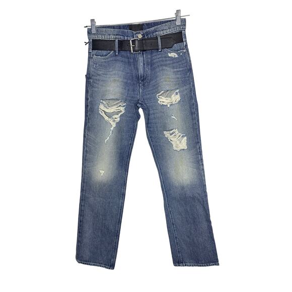 RtA Dexter Half Belt Boyfriend Jeans XS Blue 100% Cotton NWT - Picture 2 of 6